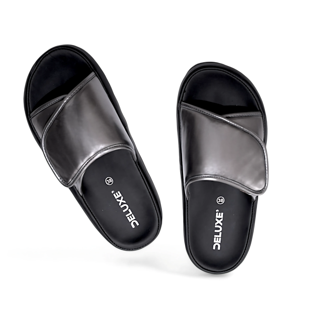 Metallic Bliss Slide Sandals - SINGLE SILVER