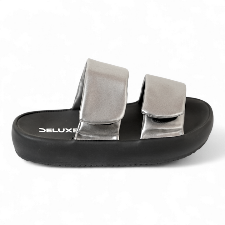 Luxe Comfort Slide Sandals - DOUBLE SILVER