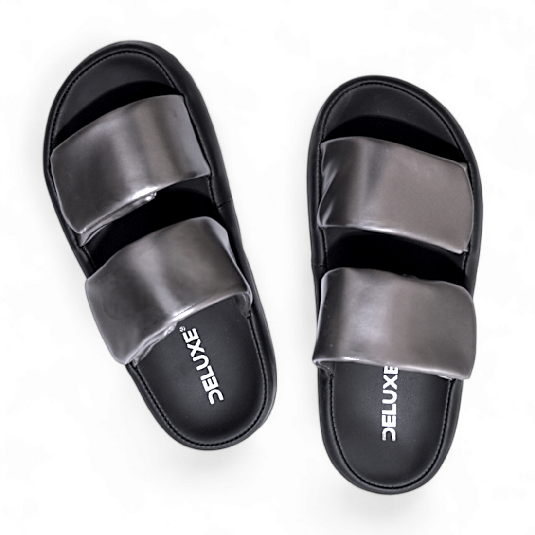 Luxe Comfort Slide Sandals - DOUBLE SILVER